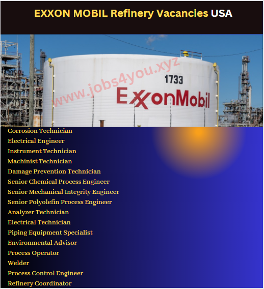 EXXON MOBIL Refinery Vacancies USA