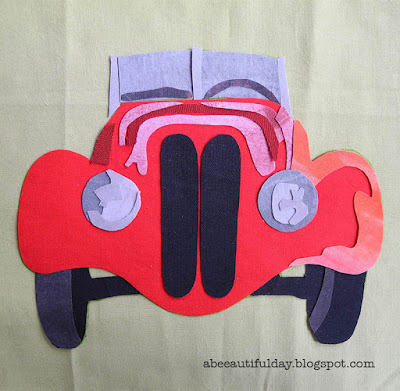 Retro Car applique in a few steps