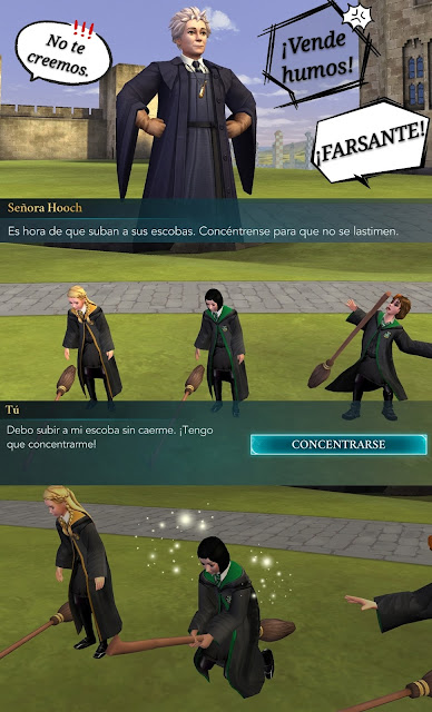 Hogwarts Mystery fotonovela vuelo