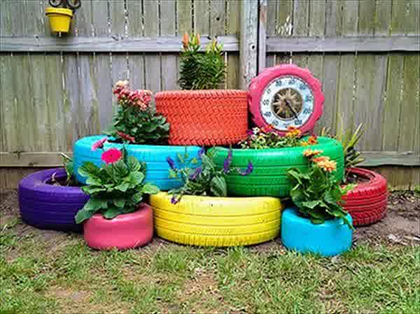 artistic garden tyres