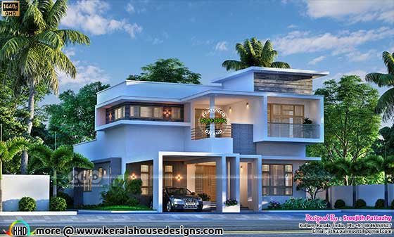 2515 sq-ft 4 bedroom beautiful flat roof house rendering