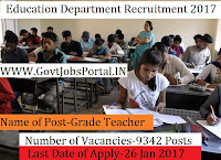 Secondary Education Department Recruitment 2017 For 9300+ Teacher Post 