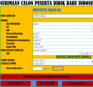 Aplikasi PPDB SD/SMP/SMA/SMK Terbaru Tahun 2017/2018 Format Excel