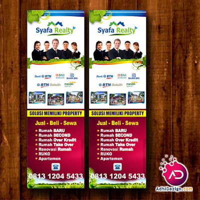 Jasa Desain Roll Banner Agent Property