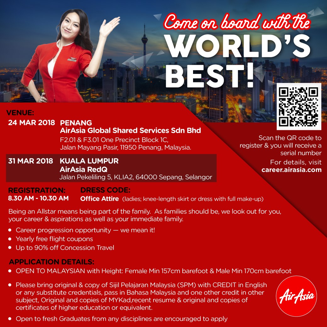 Fly Gosh Air Asia Cabin Crew Recruitment Walk In Interview March 2018