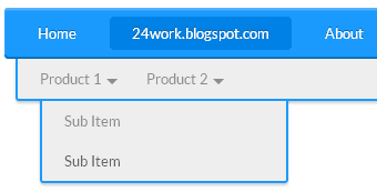 Flat Horizontal Drop Down Menu