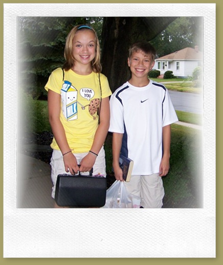 Emily and Joe first day of school