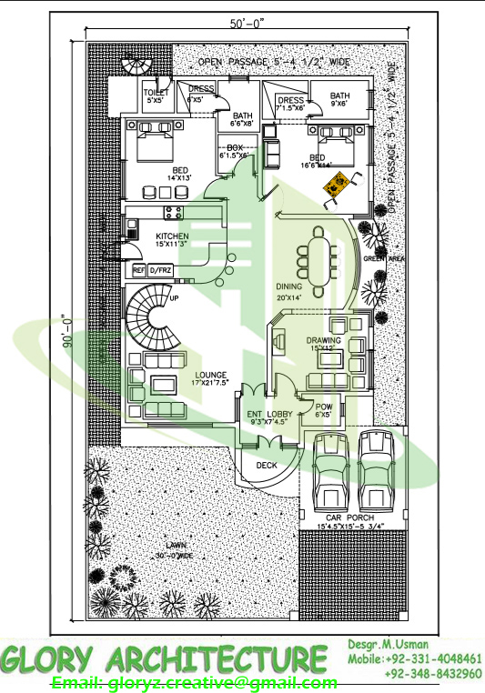  1  kanal  house  plan  50x90 house  plan  1  kanal  pakistan 