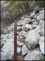 Brown Sign Poles that Mark the Trail