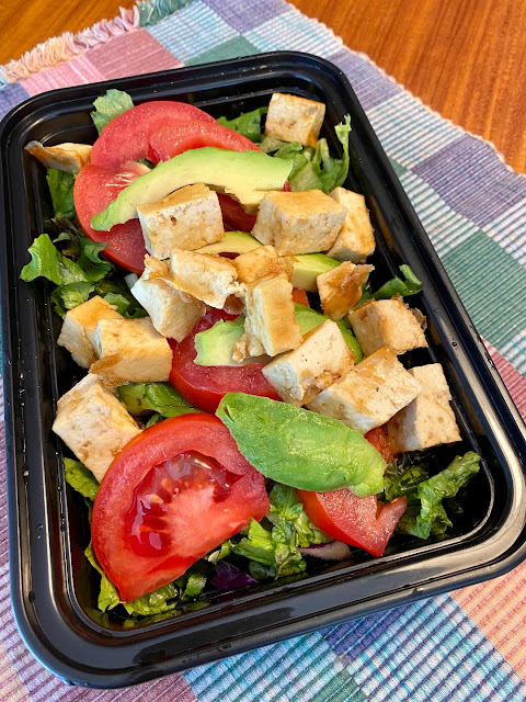 crispy tofu with salad