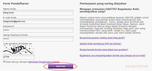 cara mendaftar di idhostinger