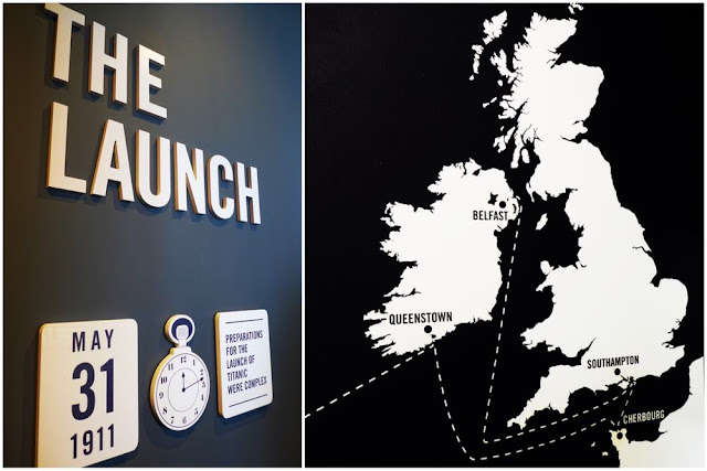 El lanzamiento del Titanic e itinerario del Titanic en la exposición del Museo del Titanic en Belfast