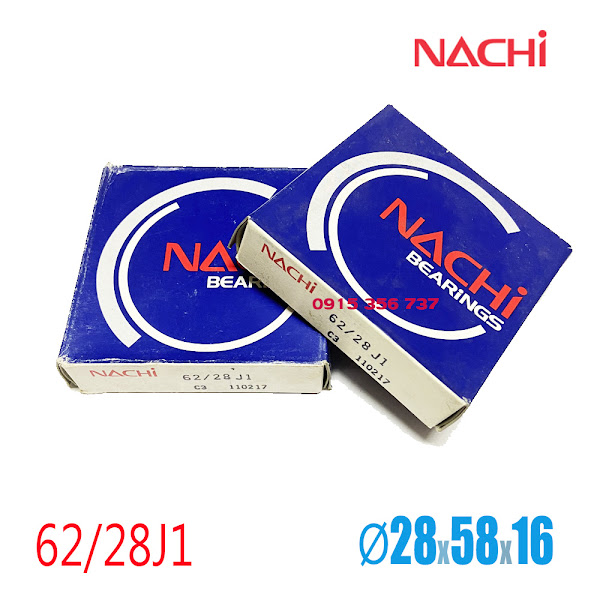 Vòng bi 62-28J1-Bac-dan-NACHI Ø25x58x16mm