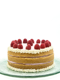 Naked raspberry cake front