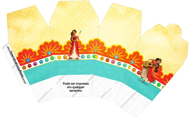 Elena of Avalor Free Printable Chinese Take Away Box. 