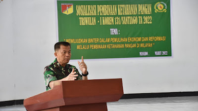 Danrem 131/Santiago Tetap Optimis dan Semangat Mewujudkan Ketahanan Pangan di Sulut