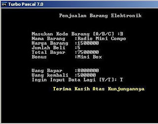 Program Penjualan Menggunakan Pascal