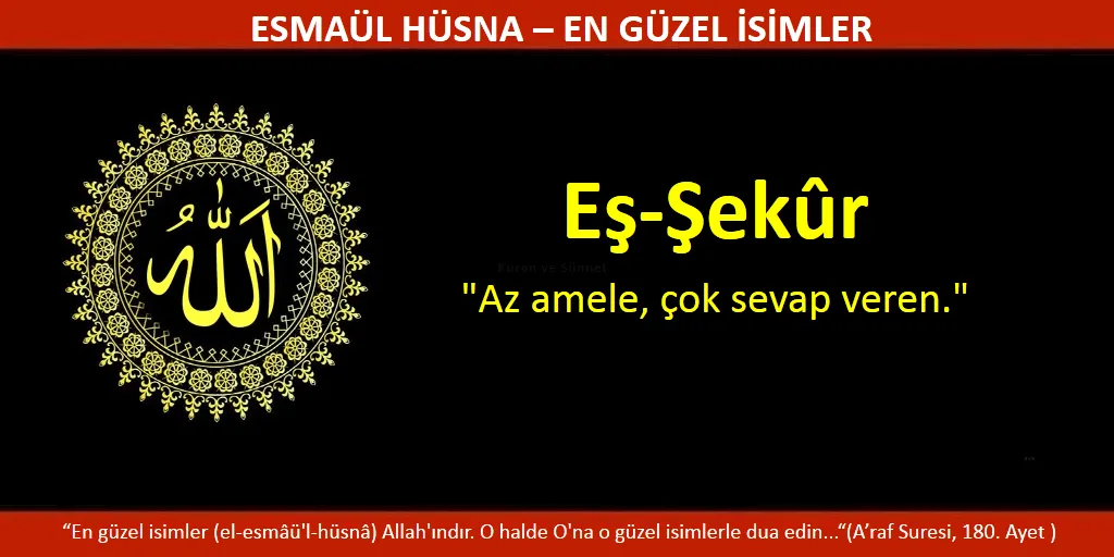 Eş-Şekur İsminin Fazilet ve Sırları
