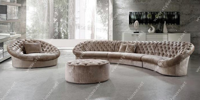 Stylish Sofa furniture set includes one long Beige 3 piece sofa a Beige ottoman and a Beige  love seat