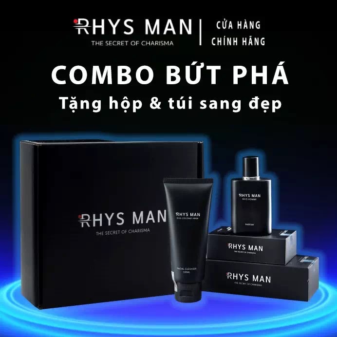 Combo Sữa rửa mặt Rhys Coconut Fresh 100ml & Nước hoa nam Rhys Homme 50ml