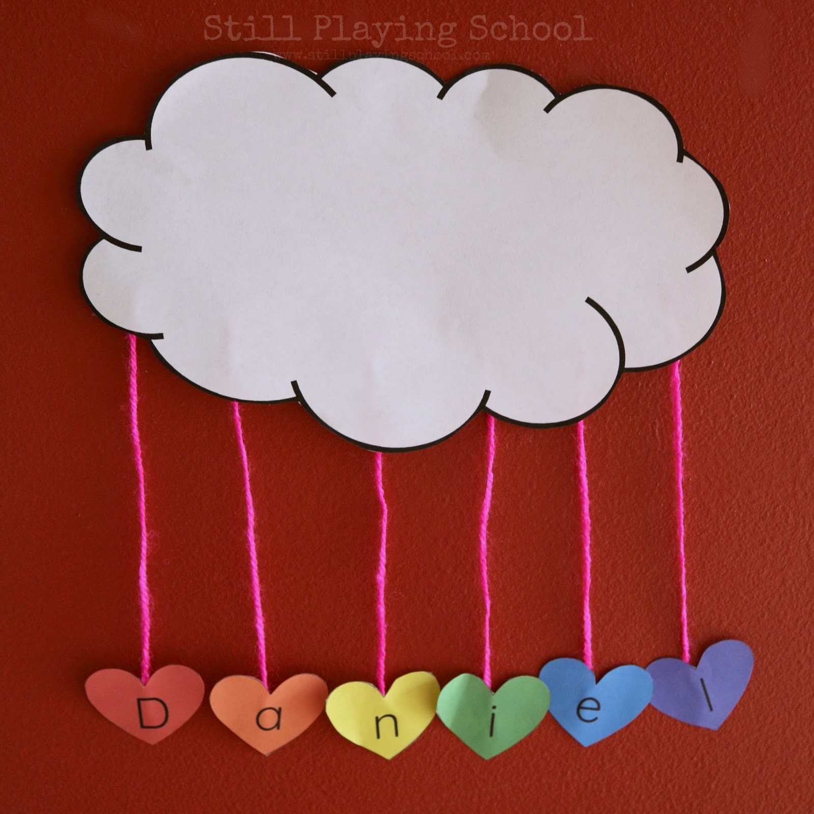 Raining Hearts Name Craft