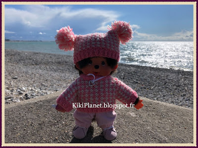 monchhichi kiki plage mer le havre sainte-adresse, normandie mer galet