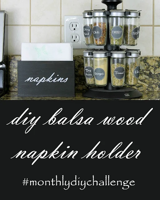 DIY Balsa wood napkin holder #monthlydiychallenge