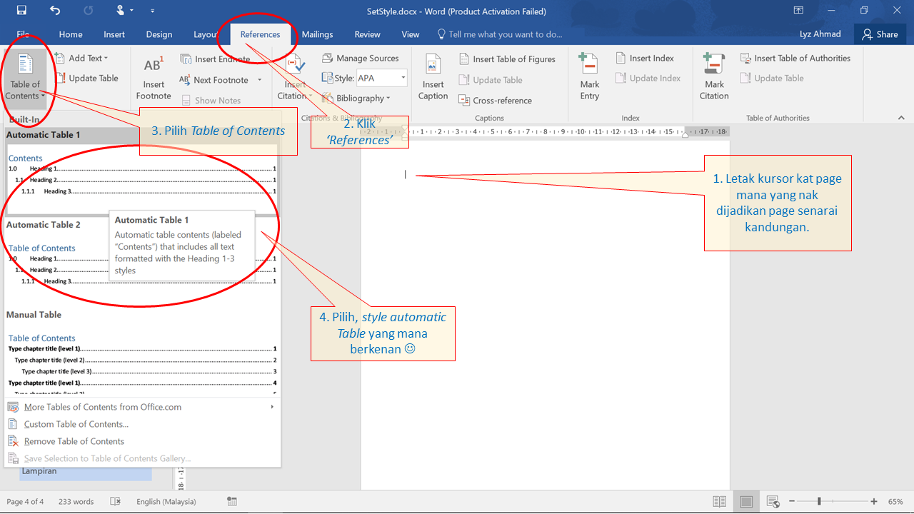 Cara Edit Muka Surat Dalam Microsoft Word