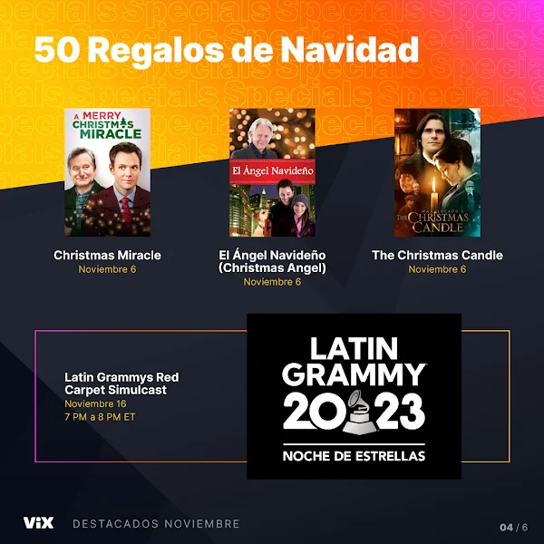 programacion vix noviembre 2023 especial navidad