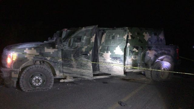 Fotos; Fuerza Civil neutraliza un Monstruo con camuflaje del Cártel del Noreste y abate a 3 Sicarios