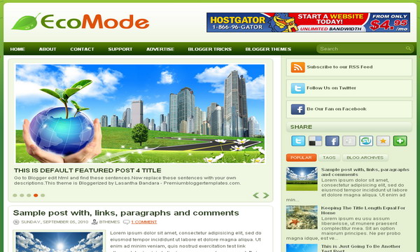 EcoMode Blogger Template