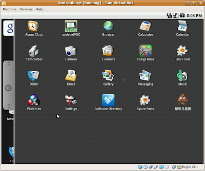 live-android 0.3 run on Sun VirtualBox 3.0.4