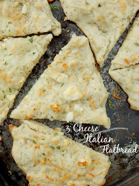 3 Cheese Italian Flatbread + Krusteaz Giveaway...delicious, easy and tasty appetizer! (sweetandsavoryfood.com)