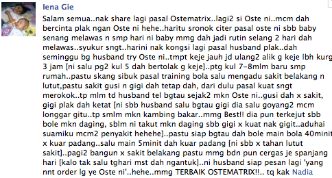 Testimoni OsteMatrix Shaklee