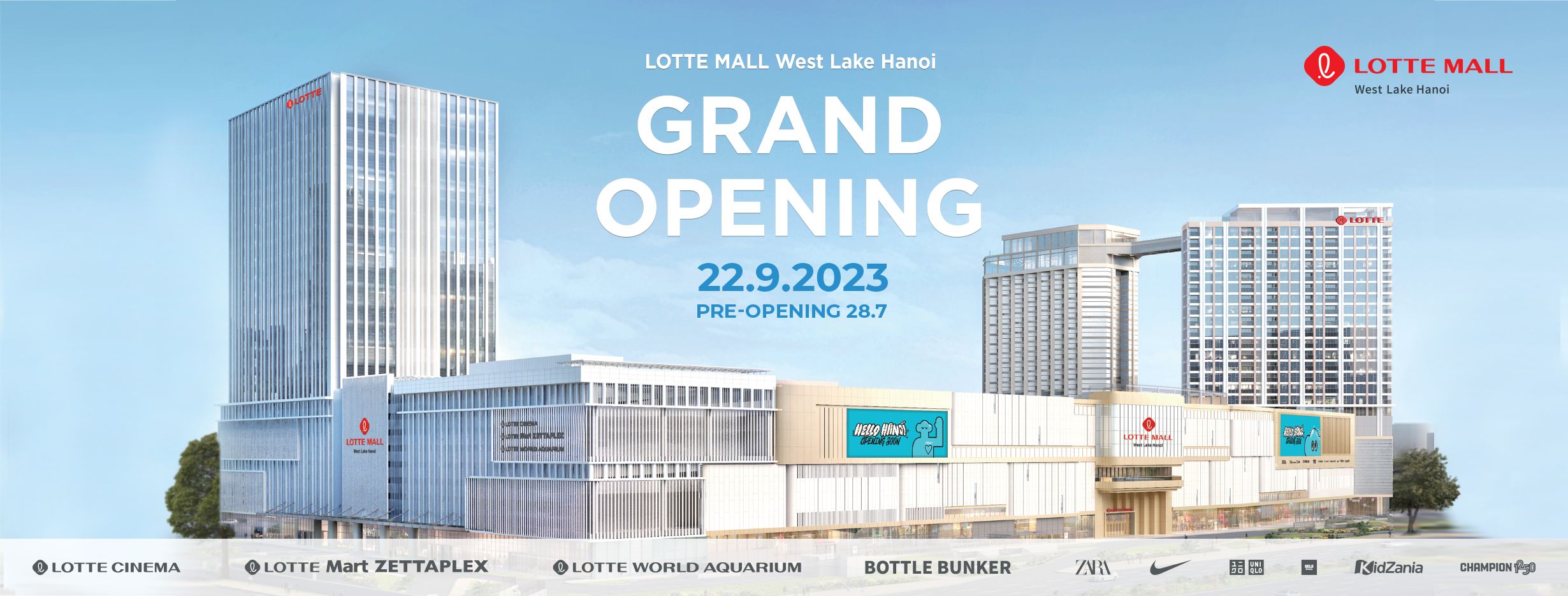 Dự án Lotte Mall West Lake Hanoi, Thủy cung Lotte World, Rạp chiếu phim Lotte Cinema, Siêu thị TTTM Lotte Mart giá vé vào cửa