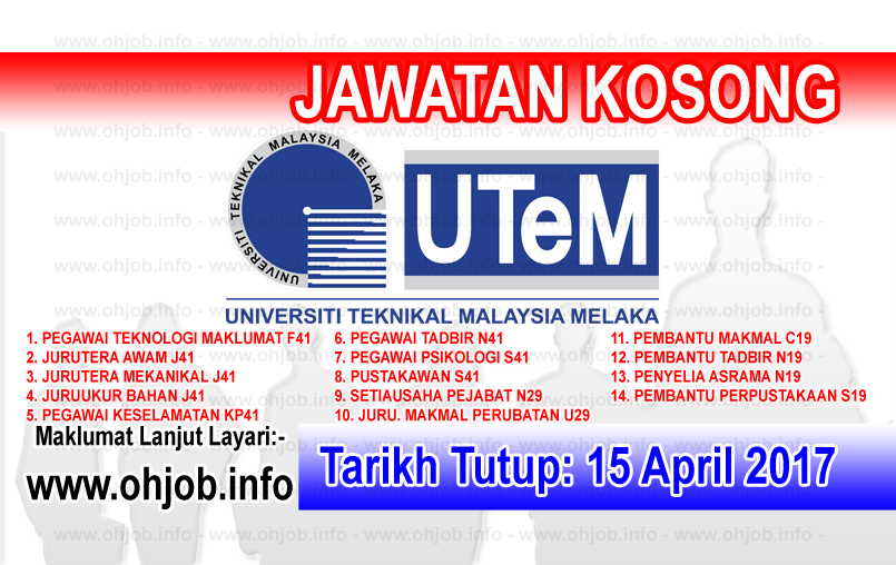 Job Vacancy at UTeM - Universiti Teknikal Malaysia Melaka 