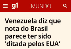 PRONUNCIAMENTO DO GOVERNO BURGUÊS DA FRENTE AMPLA SOBRE A VENEZUELA É REGIDO PELA CASA BRANCA