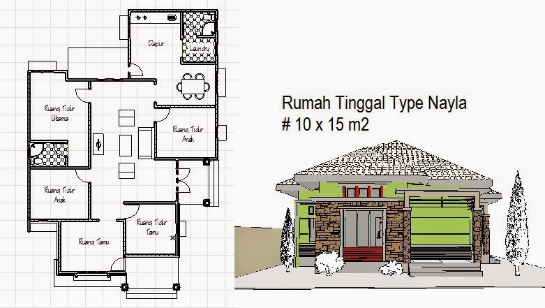 Mari Desain Rumah Rumah Elegan Type NAYLA 10X15 M2 Mari Desain Rumah Rumah Elegan Type NAYLA 10X15 M2