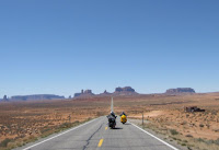 motorcycles on a desert highway