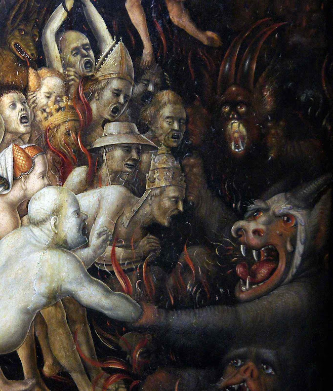 Detalhe do Juízo Final. Stefan Lochner (1410 –1451) Wallraf-Richartz-Museum, Colônia