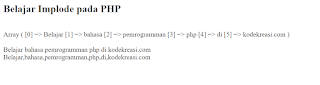 example implode php