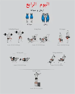 جدول تمارين كمال اجسام اسبوعي بالصور تمرين عضلات الرجلين
