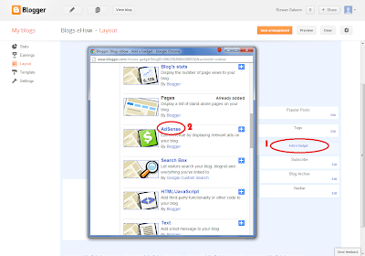 Adding adsenes code in blogger side bar