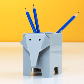 elephant pencil cup - acrylic