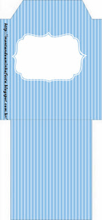 Blue Stripes and  Light Blue Free Printable Tea Bag.