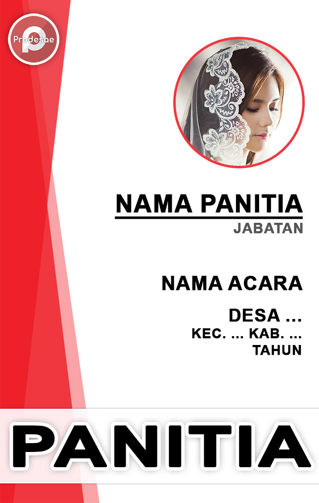 Galeri Desain ID Card Panitia Background Merah Putih File PSD