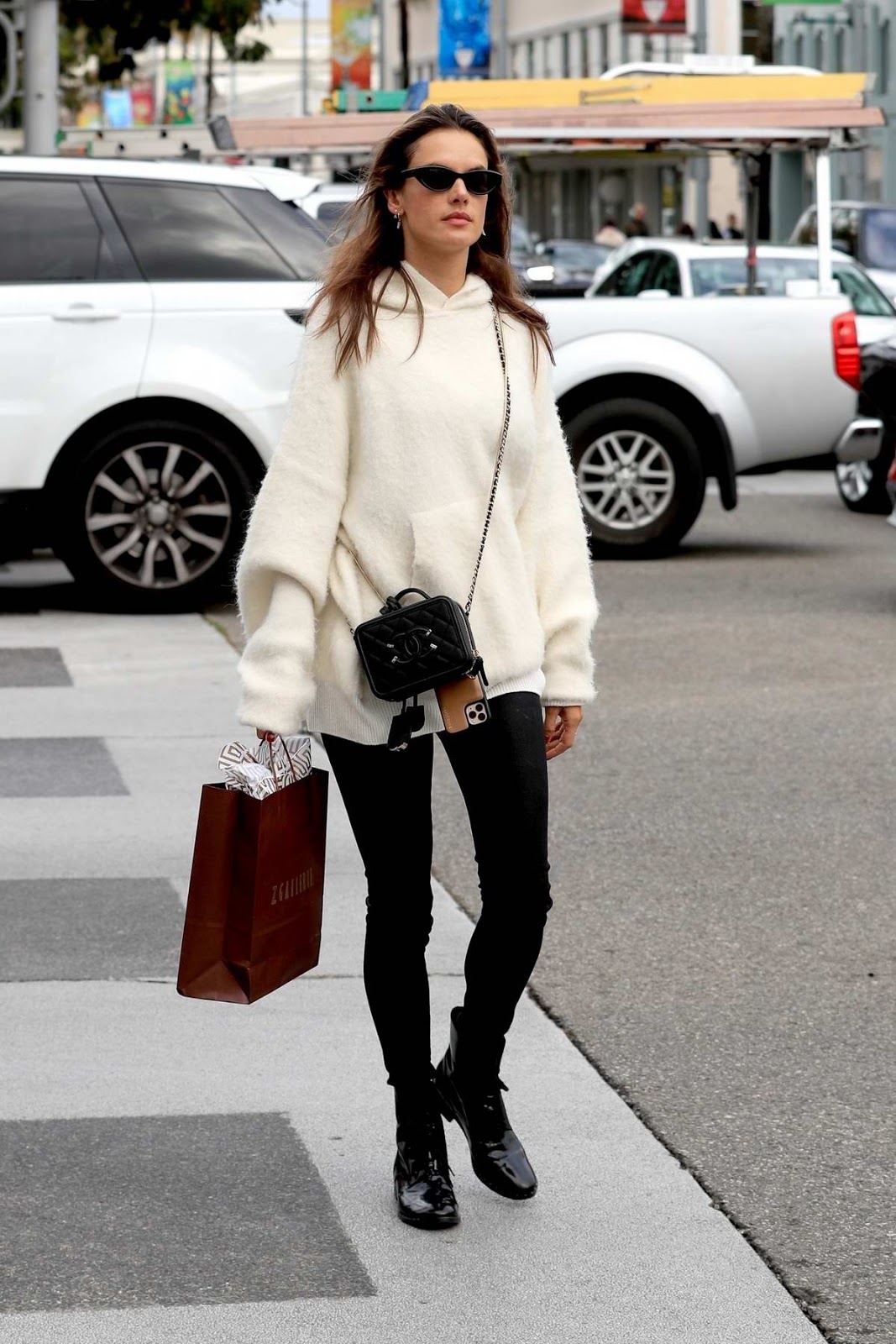 Alessandra Ambrosio female celebrity high street style fashion photo