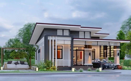 Lingkar Warna 7 Desain Rumah Dengan Garasi Mobil Di Samping Rumah