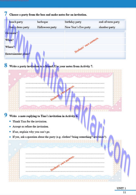 8. Sınıf İngilizce Tutku Yayınları Çalışma Kitabı Cevapları Sayfa 11