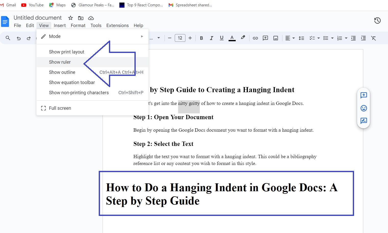 How to Do a Hanging Indent in Google Docs